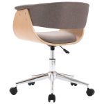 Scaune de sufragerie pivotante, 6 buc., gri taupe, textil