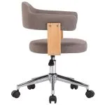 Scaune pivotante masă, 6 buc., gri taupe, lemn curbat & textil