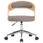 Scaune pivotante masă, 4 buc., gri taupe, lemn curbat & textil