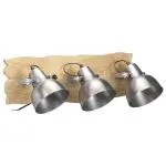 Lampă de perete industrială argintiu 68×23 cm lemn mango E27