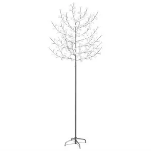 Pom Crăciun, 220 LED-uri alb rece, flori de cireș, 220 cm