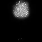 Pom Crăciun, 220 LED-uri alb rece, flori de cireș, 220 cm