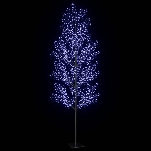 Pom Crăciun, 1200 LED-uri lumină albastră flori de cireș 400 cm