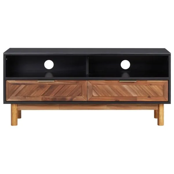 Comodă TV, 100 x 35 x 45 cm, lemn masiv de acacia și MDF