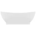 Chiuvetă lux cu preaplin, alb mat, 58,5×39 cm ceramică, oval