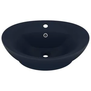 Chiuvetă lux preaplin albastru mat 58,5×39 cm ceramică oval