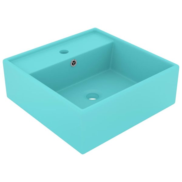 Chiuvetă lux preaplin verde mat 41×41 cm ceramică pătrat