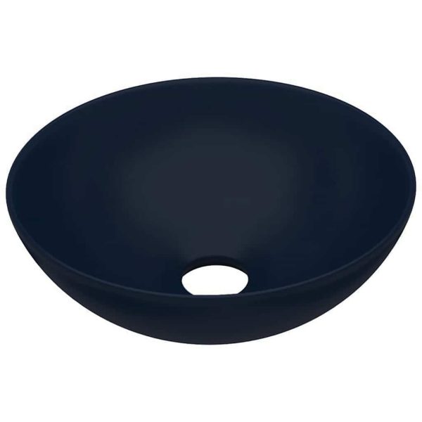Chiuvetă de baie, albastru închis, ceramică, rotund