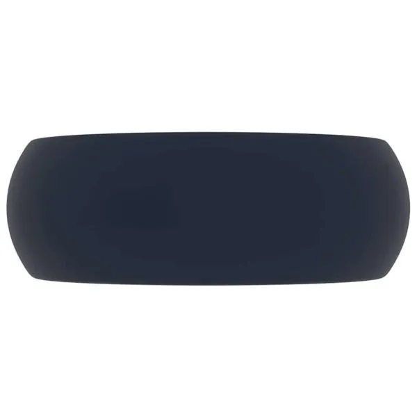 Chiuvetă baie lux albastru închis mat 40×15 cm ceramică rotund