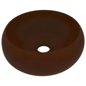 Chiuvetă de baie lux maro închis mat 40×15 cm ceramică rotund