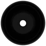 Chiuvetă baie lux, negru mat, 40×15 cm, ceramică, rotund