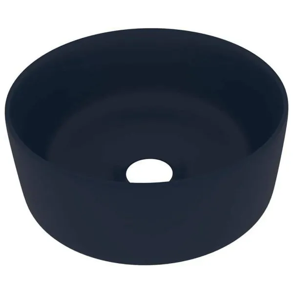 Chiuvetă baie lux albastru închis mat 40×15 cm ceramică rotund