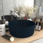 Chiuvetă baie lux albastru închis mat 40×15 cm ceramică rotund