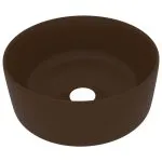 Chiuvetă de baie lux maro închis mat 40×15 cm ceramică rotund
