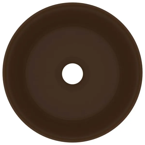 Chiuvetă de baie lux maro închis mat 40×15 cm ceramică rotund
