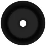 Chiuvetă baie lux, negru mat, 40×15 cm, ceramică, rotund