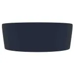 Chiuvetă de lux cu preaplin, albastru mat, 36 x 13 cm, ceramică