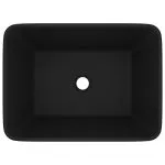 Chiuvetă de baie lux, negru mat, 41 x 30 x 12 cm, ceramică