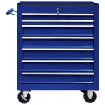 Cărucior de scule pentru atelier cu 7 sertare, albastru