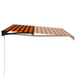 Copertină retractabilă manual, portocaliu & maro, 450×300 cm