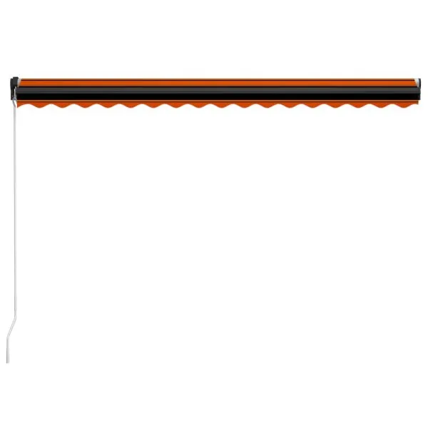 Copertină retractabilă manual, portocaliu & maro, 450×300 cm