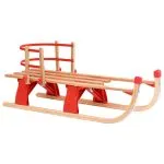 Sanie pliabilă pentru zăpadă cu spătar, 119 cm, lemn