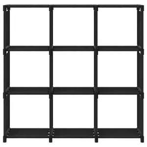 Raft expunere 9 cuburi negru 103x30x107,5 cm, material textil