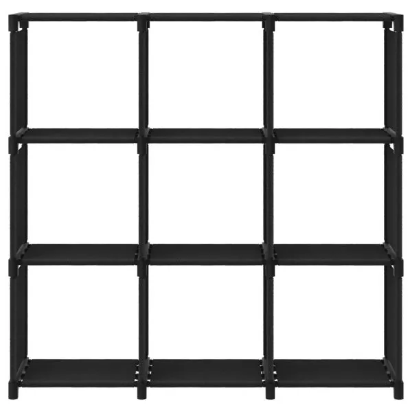 Raft expunere 9 cuburi negru 103x30x107,5 cm, material textil