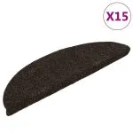 Covorașe scări autoadezive 15 buc maro închis 56x17x3 cm punch