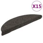 Covorașe autoadezive scări 15 buc. antracit 56x17x3cm perforate