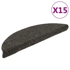 Covorașe autoadezive scări 15 buc. antracit 56x17x3cm perforate