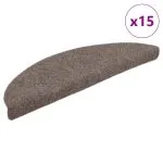 Covorașe scări autoadezive 15 buc crem 65x21x4 cm stil punch