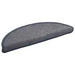 Covorașe pentru trepte scară, 15 buc., gri/albastru, 56x17x3 cm