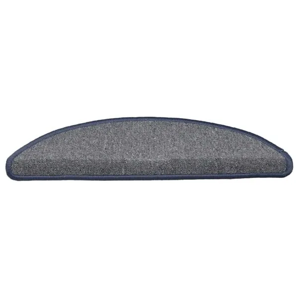 Covorașe pentru trepte scară, 15 buc., gri/albastru, 56x17x3 cm