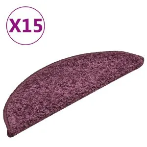 Covorașe pentru trepte scară, 15 buc. violet închis, 56x17x3 cm