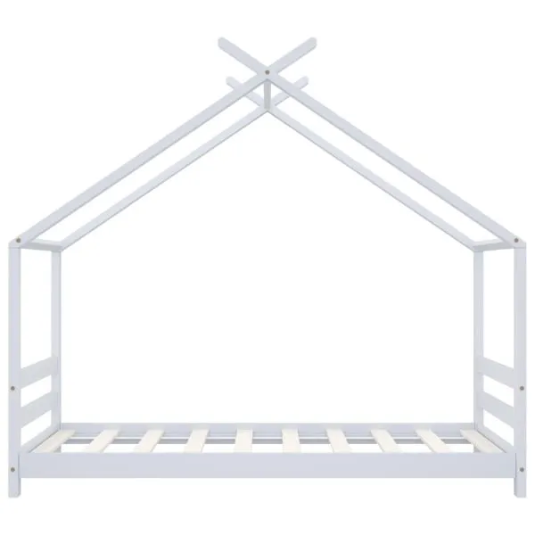 Cadru pat de copii, alb, 80 x 160 cm, lemn masiv de pin
