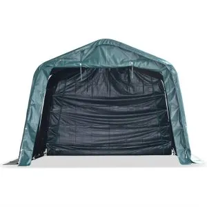 Cort de animale detașabil verde închis 3,3×3,2m PVC 550g/m²