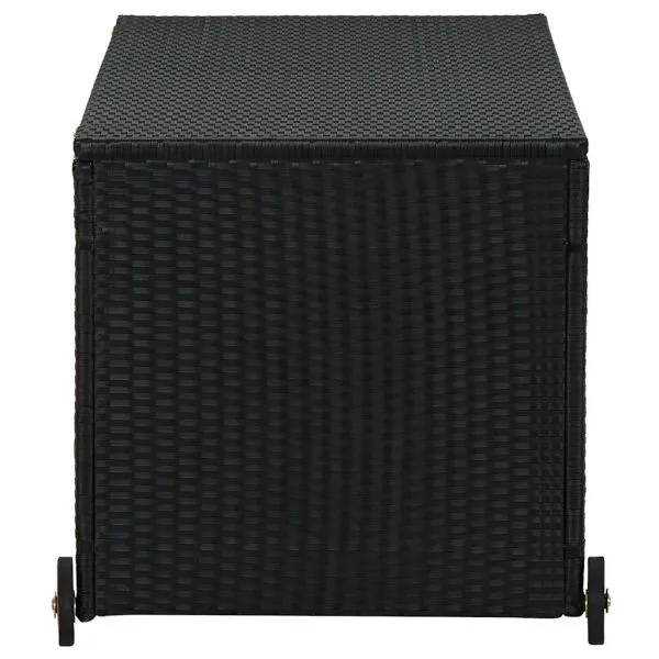 Ladă de depozitare de grădină, negru, 120x65x61 cm, poliratan