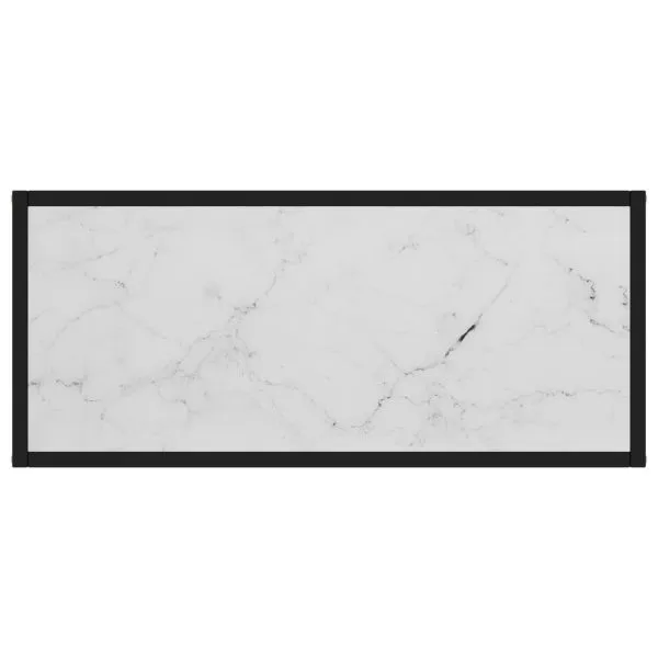 Masă consolă, alb, 80x35x75 cm, sticlă securizată