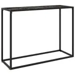 Masă consolă, negru, 100x35x75 cm, sticlă securizată