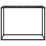 Masă consolă, negru, 100x35x75 cm, sticlă securizată