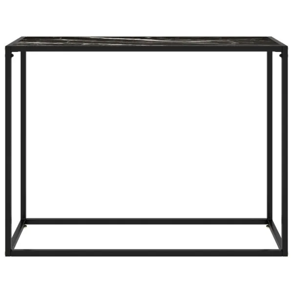 Masă consolă, negru, 100x35x75 cm, sticlă securizată