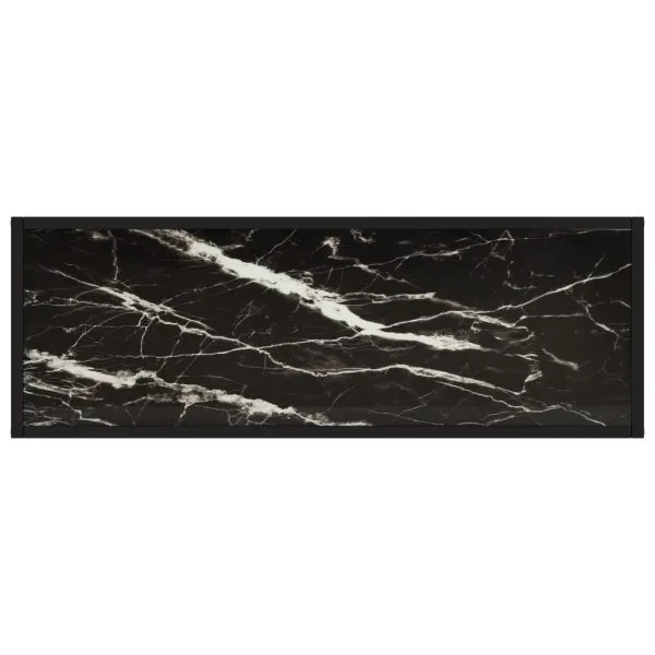 Masă consolă, negru, 100x35x75 cm, sticlă securizată