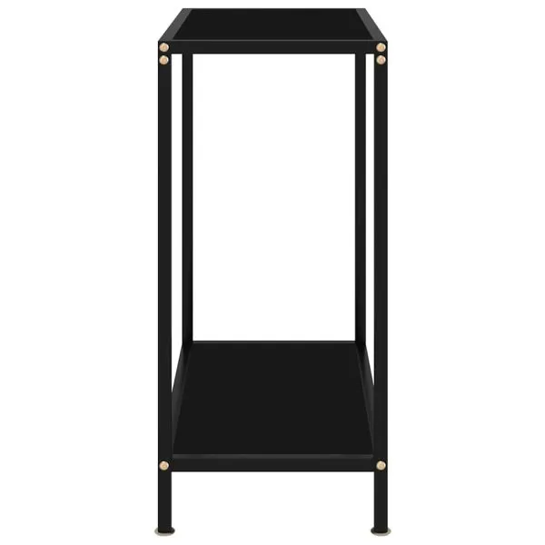 Masă consolă, negru, 60 x 35 x 75 cm, sticlă securizată