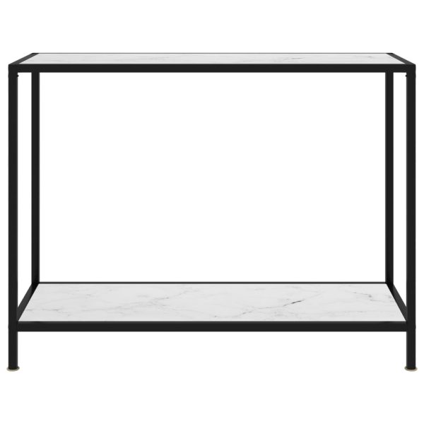 Masă consolă, alb, 100 x 35 x 75 cm, sticlă securizată