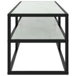Comodă TV, negru, 120x40x40 cm, sticlă de marmură albă