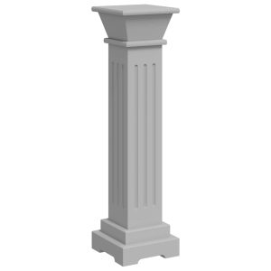 Suport de plante clasic formă stâlp pătrat gri 17x17x66 cm MDF
