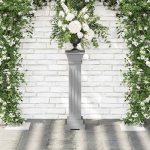Suport de plante clasic formă stâlp pătrat gri 17x17x66 cm MDF