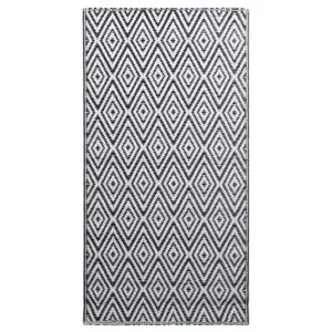 Covor de exterior, ARAKIL alb și negru, 160×230 cm, PP