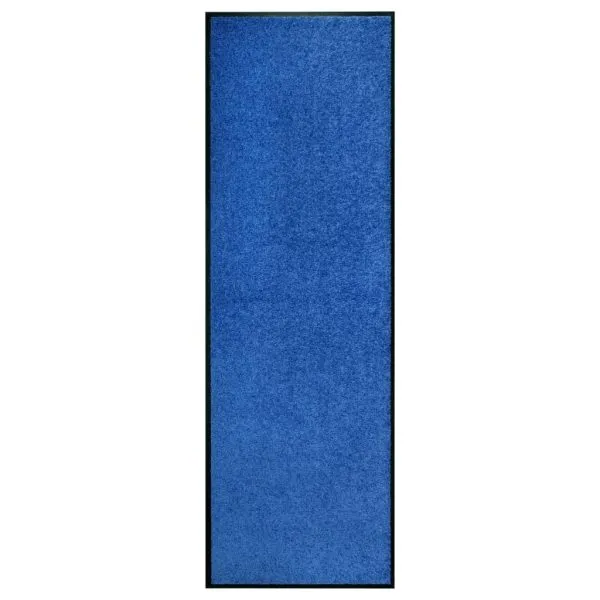 Covoraș de ușă lavabil, albastru, 60 x 180 cm